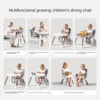 Portable Multifunctional Baby High Chair with Adjustable Height & Safety Harness