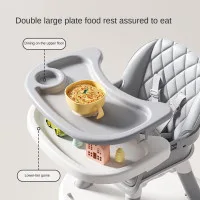 Portable Multifunctional Baby High Chair with Adjustable Height & Safety Harness