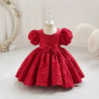 6m to 2 Year | High-End Baby Girl Princess Flower Girl Dress – 6m –2 Years |Red |White