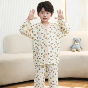 Kids Cloud Cotton Cartoon Pajama Set for Boys & Girls| Teddy bear men