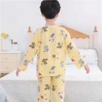 Summer Kids Cotton Pajama Set – Soft Cartoon Long Sleeve Breathable Sleepwear for Boys & Girls