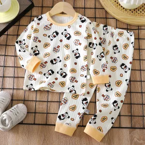Children’s Pure Cotton Underwear & Pajamas Set — Black & White Panda