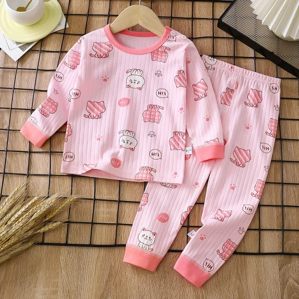 Children’s Pure Cotton Underwear & Pajamas Set — Printed Cats