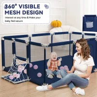 Playpen Large Playpen for twin, with Basketball Hoop, Comes with Bracket and 30 Ball | Large Size (China)