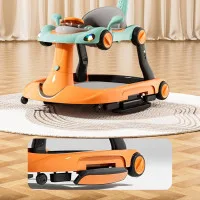 Multifunctional Comfortable Music Baby Walker Assistant Car Shape Baby Walker With Push Handle