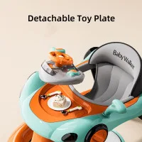 Multifunctional Comfortable Music Baby Walker Assistant Car Shape Baby Walker With Push Handle