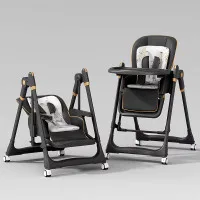 Adjustable Rocking Stainless Steel High Chair with Tray Dining Chair Solution for Babies and Toddlers for Feeding