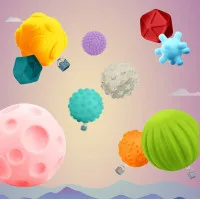 Huanger 8pcs Multi Set Develop Baby's Tactile Silicon Soft Sensory Balls Baby Texture Sensory Ball Toys