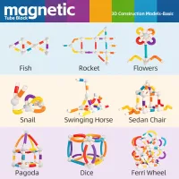 Magnetic Constructor Building Sticks with Flexible Tubes for Kids |