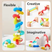 Magnetic Constructor Building Sticks with Flexible Tubes for Kids |