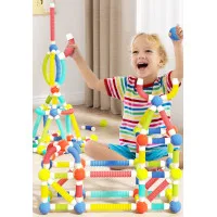 Magnetic Constructor Building Sticks with Flexible Tubes for Kids |