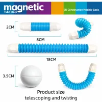 Magnetic Constructor Building Sticks with Flexible Tubes for Kids |