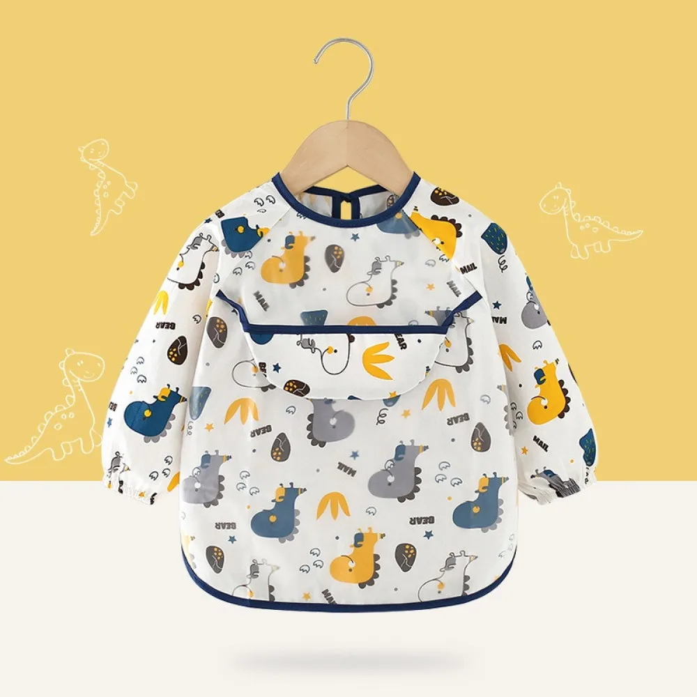 Long-Sleeved Anti-Dressing Waterproof Baby’s Dining Clothes Children’s Apron Baby’s Bib Guard| Macey Dragon | 0-2 Year