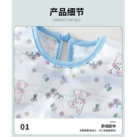 Waterproof Baby Feeding Bib Apron – Sleeveless Wash-Free Toddler Eating Gown (lace rabbit-blue) | Lightweight Summer Bib (1–3 Years) | lace rabbit-blue