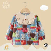 Corduroy Waterproof Baby Smock Bib – Long Sleeve Anti-Dirty Feeding Apron (0–2 Years) | Autumn Winter Reverse Wear Baby Protective Clothing