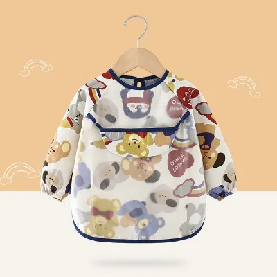 Long-Sleeved Anti-Dressing Waterproof Baby’s Dining Clothes Children’s Apron Baby’s Bib Guard| Winnie the Pooh | 0-2 Year