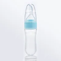Full Body Silicone Rice Paste Bottle With Cork- Silicone Feeder Bottle with Squeezing Spoon