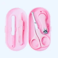 Babycare Kit - Baby Gift Set - Nail Cutter Set Kids Manicure Set With Box - 4 Pcs Set -Pink Color