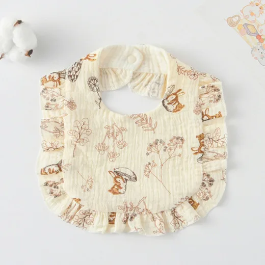 Korean Style Baby Feeding Bib | 0-1 Year | mushroom rabbit