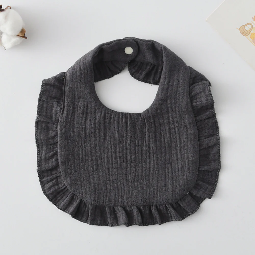 Korean Style Baby Feeding Bib | 0-1 Year | Solid Black